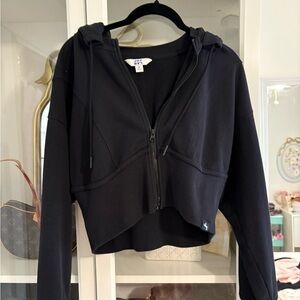 JoyLab Women's Black Zip-Up Cropped Hoodie